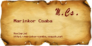 Marinkor Csaba névjegykártya